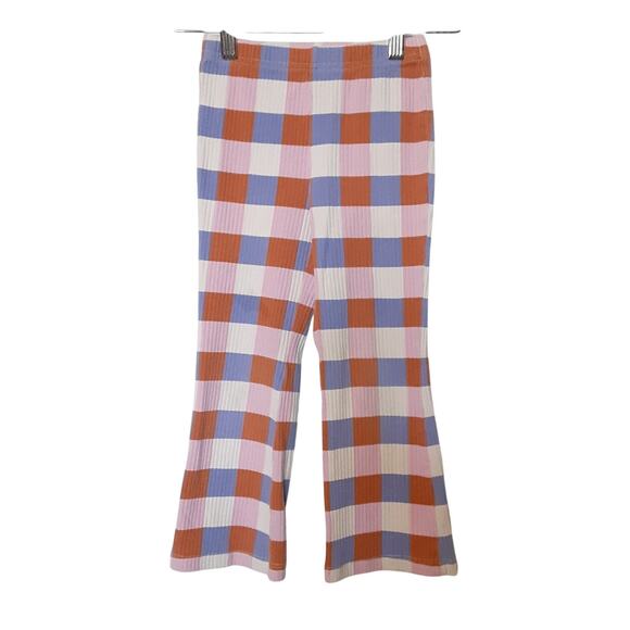 Hanna Andersson Flare Legging Girls 5 Ribbed Color Block Disco Patchwork Stretch - Picture 1 of 11